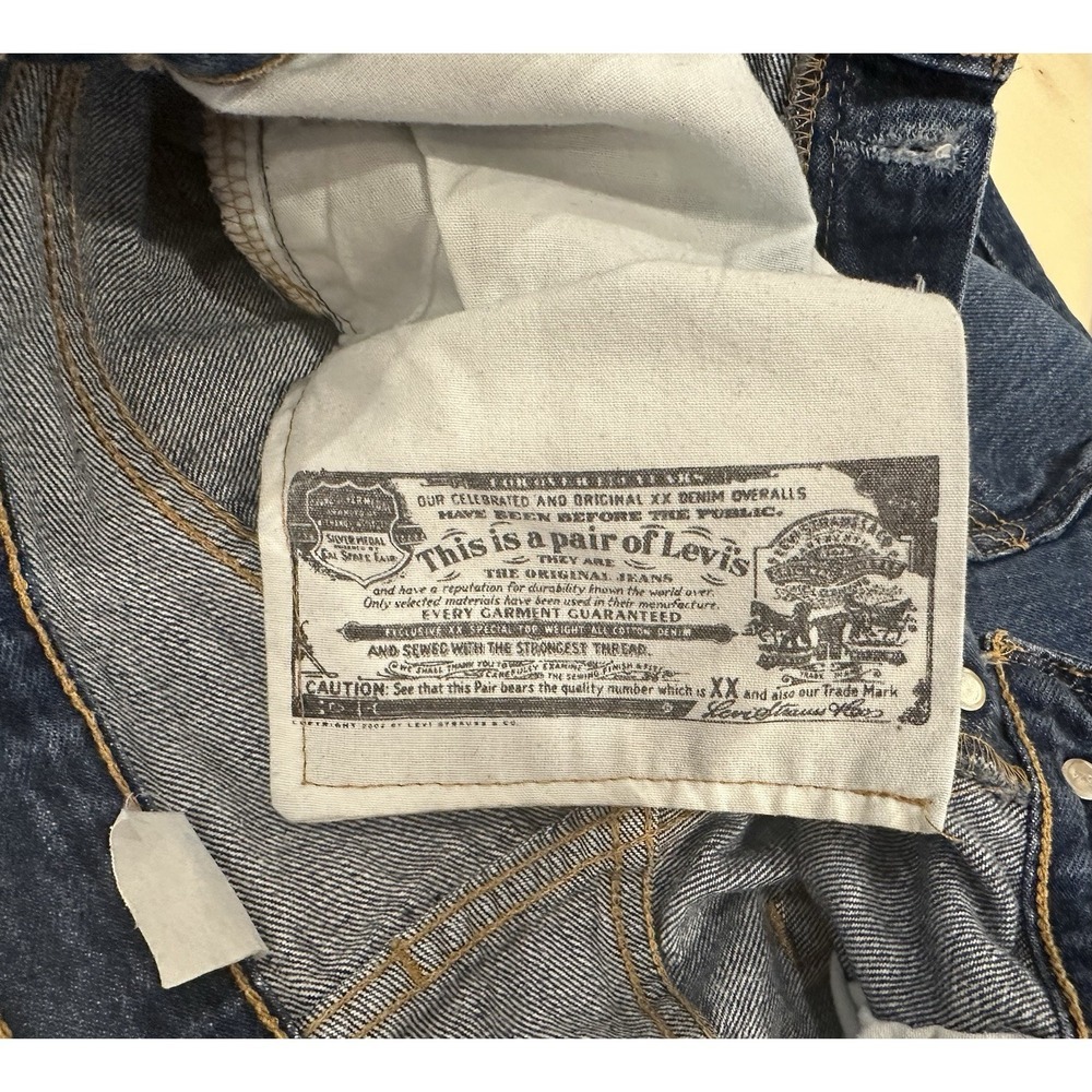 Men's Vintage 03'‎ Levi's 501XX Button fly Medium Wash 30x32 Excellent Cond - Picture 8 of 14